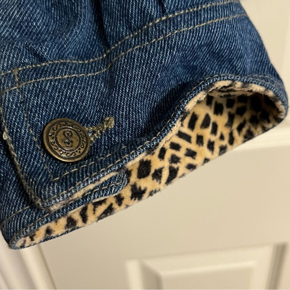 VINTAGE Tower Hill Sport Animal Print Patch Jean Jacket - Picture 5 of 9